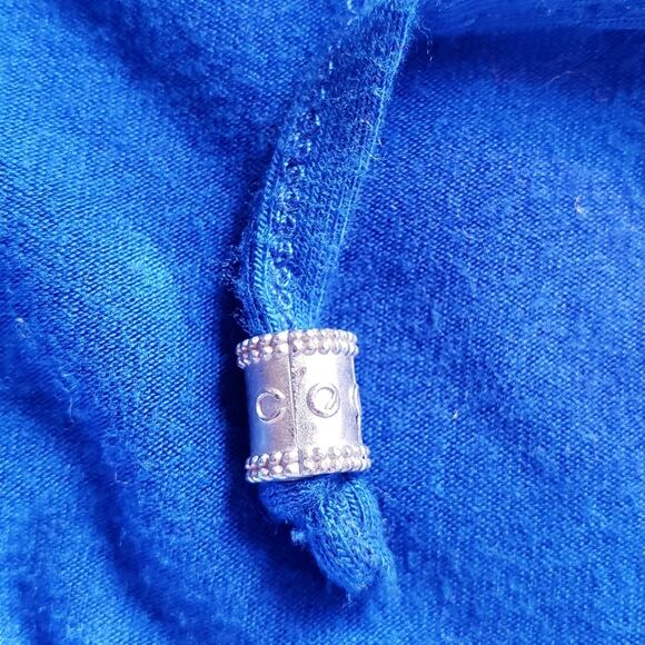 COOGI Australia Blue‎ Logo Studded Long Sleeve Drape Open Back Dress Size Large - Picture 10 of 12